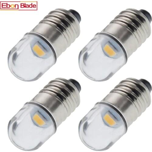 4/8 Pcs 3V 4.5V 6V 12V Warm White E10 1447 Screw Base Minuature LED Bulb Replacement For Flashlight Torch Headlight Moto Bicycle