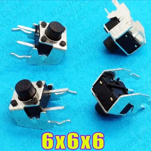 100pcs/lot 6x6x6 mm Vertical Tactile Switches Push Button Tact Switch 6*6*6 mm