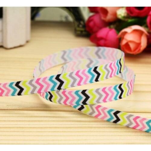 3/8'' Free shipping chevron printed grosgrain ribbon hairbow headwear party decoration diy wholesale OEM 9mm P5353