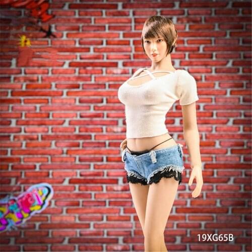 In Stock 1/6 Sexy Female Sling White Suspender Wrapped Chest Hot Pants Suit Fit 12 inch Action Figure Body