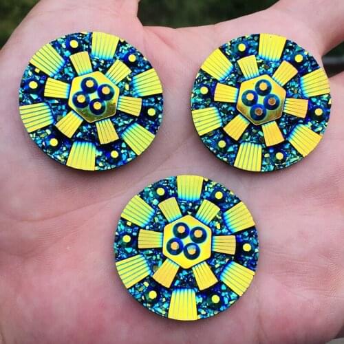 35mm Flatback Resin Crystal Rhinestones buttons Stones DIY Strass Craft 6pcs/lot -B724