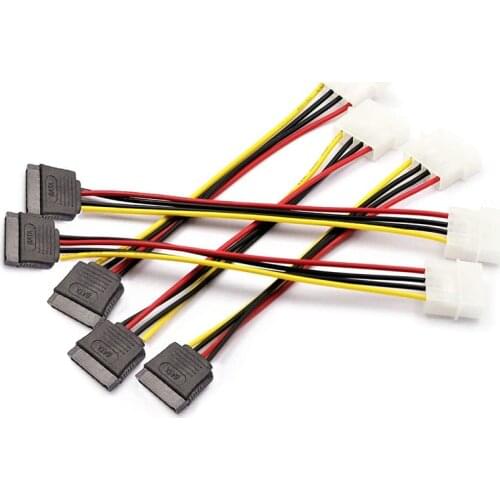5Pcs 4 Pin Molex to SATA Power Cable Adapter for IDE 8 Inches