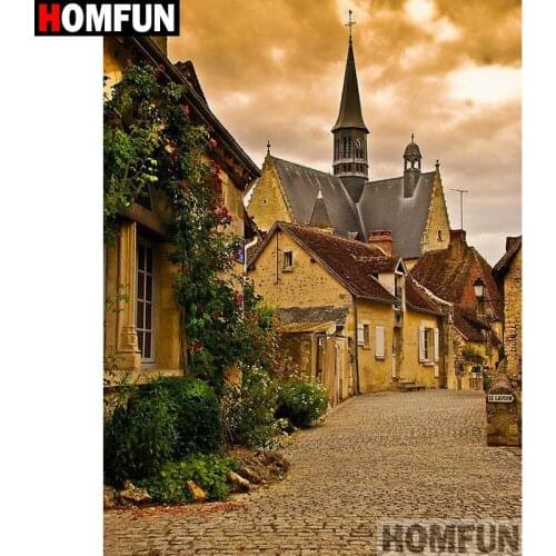 HOMFUN Full Square/Round Drill 5D DIY Diamond Painting "House landscape" 3D Embroidery Cross Stitch 5D Decor Gift A17768