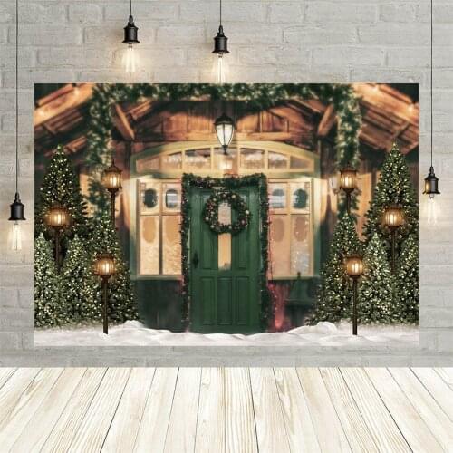 Avezano Christmas Snow Newborn Child Wooden Door Banner Birthday Baby Shower Backdrop Photo Background Custom Photography Studio