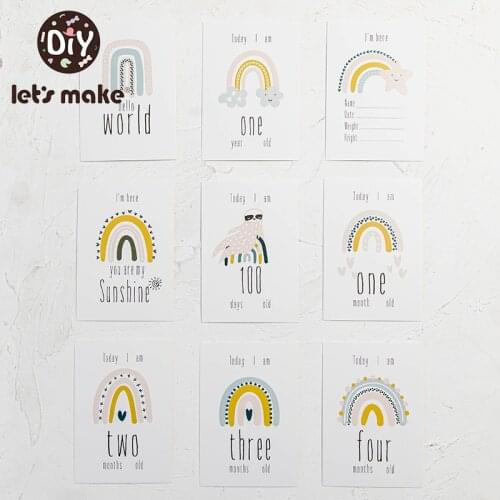 Let‘s make Milestone Cards Paper Nancy Milestones Cards Pregnancy Announcement Moon Star Cloud Design Milestone Card