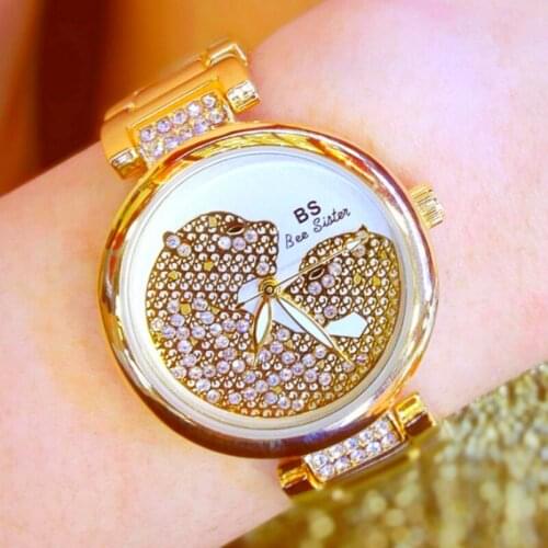 BS New Fashion Women Watches Luxury Diamond Famous Elegant Dress Gold Quartz Watches Ladies Wristwatch Relogios Femininos saat