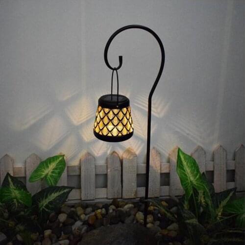 Lasting Outdoor Hanging Solar Lantern with Handle Waterproof Hollow Garden Lamp Sun Catcher Home Decor