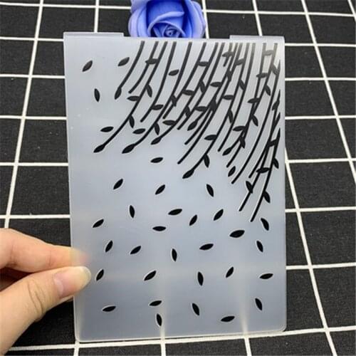 Willow branches fallen leaves transparent plastic folding embossing board DIY handmade works background embossing mold
