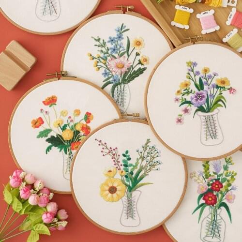 Europe DIY Kit with Embroidery Hoop Needle Thread Cross Stitch Kits for Beginner Needlework Sewing Art Set Painting Wholesale