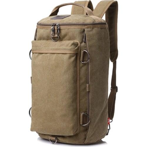 45L Canvas Backpack Multi-function Travel Large Capacity Military Tactical Backpack Army Male Shoulder Bags Outdoor Camping Bag