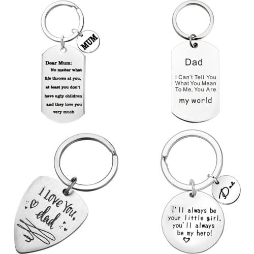 "I Love You"Dad Father Gifts Keychain From Daughter Father Day Birthday Gift For Father Daddy Thanksgiving Day Jewelry