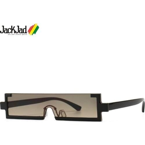 JackJad 2021 Fashion Cool Unique Slim Shield Style Flat Top Sunglasses Women ins Brand Design Sun Glasses Oculos De Sol 86255