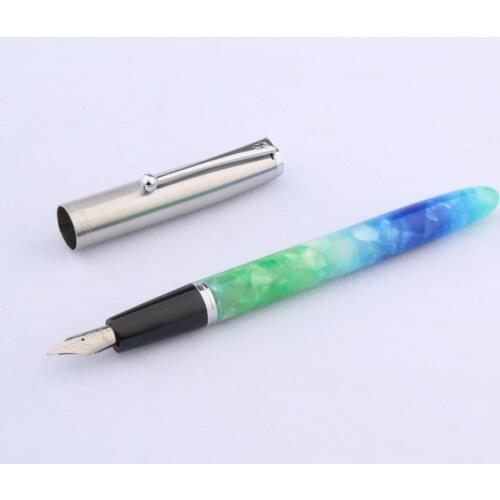 JINHAO 51-A GREEN aurora Acrylic stainless steel Silver classic GIFT Fountain Pen