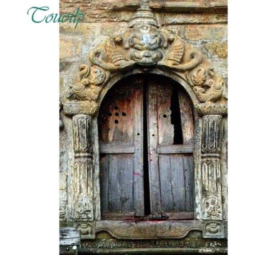 Full Square&round Drill Retro Nepal Door DIY Diamond Embroidery Bohemia Style Scenery Diamond Painting Cross Stitch Rhinestone