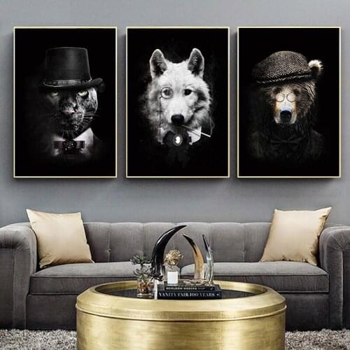 Classy Cheetah Wolf Bear Wall Art Canvas Painting Animal Posters And Prints Wall Pictures Cuadros For Living Room Decor