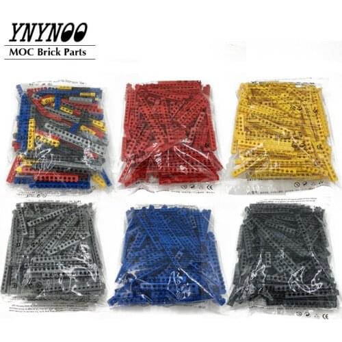 500g/lot Technical Bricks 1x1 1x2 1x4...1x16 with 1-15 Holes Mixed MOC Building Bulk Blocks Part 6541 2730 3700 3701 DIY Toys