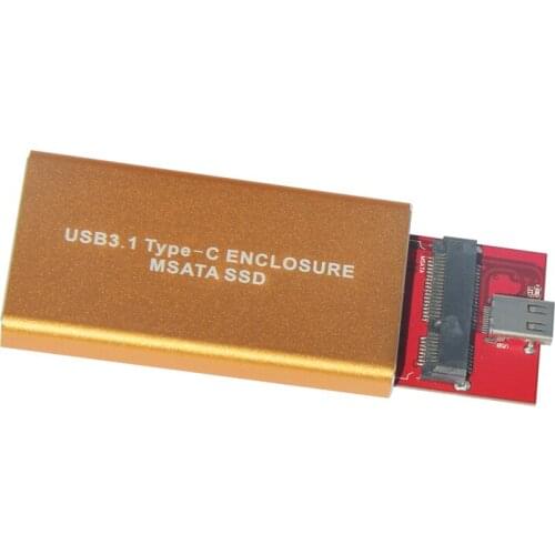 BTBcoin 10Gbps USB 3.1 Type-C to mSATA SSD Enclosure USB-C to Mini SATA Hard Disk Adapter External HDD Mobile Box 3030 5030 SSD