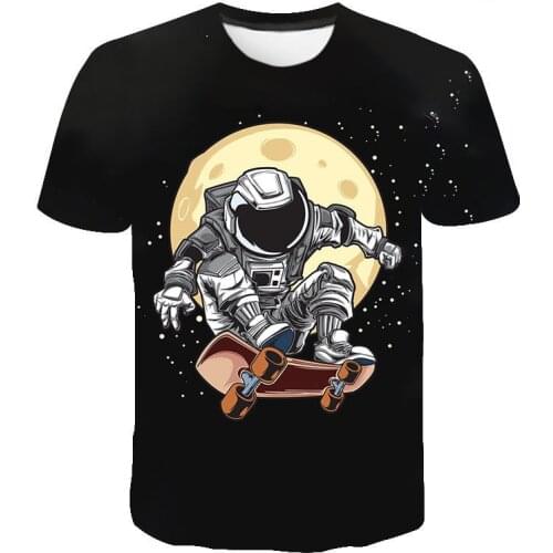Space Astronaut Graphic T Shirt For Men Tee Camisetas Tops Ropa Hombre Clothing Camisa Masculina Koszulki Chemise Homme Poleras