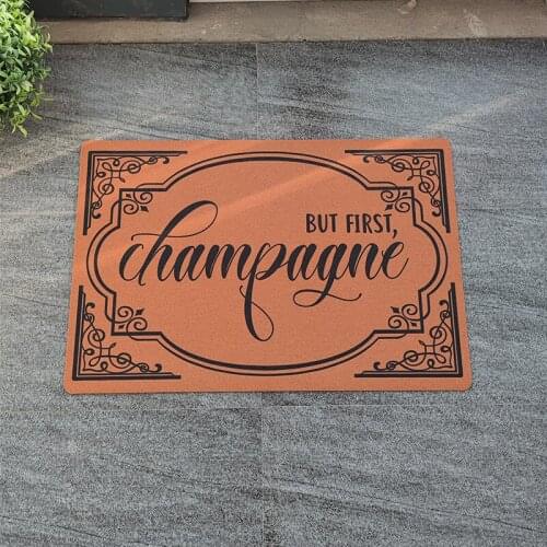 Personalized Custom Entrance Door Ma But First Champagne Doormat for Hallway Non-slip Rug Carpet In Front Door Floor Mats