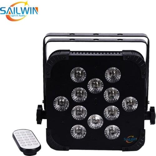 Discount EU Stock 12X18W 6in1 RGBAW UV Wireless Remote Control DJ LED Flat Par Light Stage Effect Lights For Wedding Party DISCO