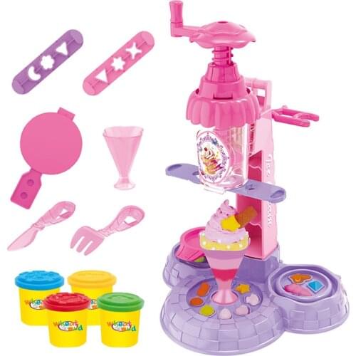 Ice Cream Machine Playdough Clay Mold Tool Set Children Toy Skin Mud Handmade Nontoxic Clay Pretend Play Dough Toys for kids