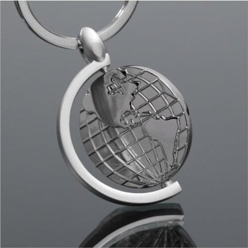 Indusleaves Creative Personality Globe Metal Keychain Car Advertising Waist Hanging Key Ring Chain Pendant Gifts