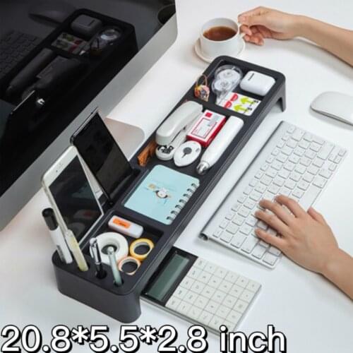 Home Office School Multi-functional Desktop Table Keyboard Drawer Rack Plastic Stationery Storage Shelf Phone Holder Organizer