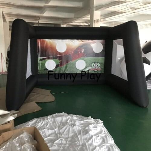 Inflatable shootout game red portable football goal inflatable football soccer goal toys shooting door inflatable soccer kick