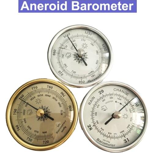 72mm Precision Aneroid 3 in 1 Barometer 72mm Wall Hanging Barometer 1070hPa Gold Color Round Dial Air Weather Station Tester