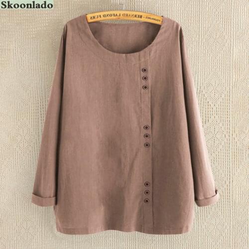 Newest women cotton linen long sleeve tops oversize spring lady clothes S-5XL plus size good quality cotton linen surface nice