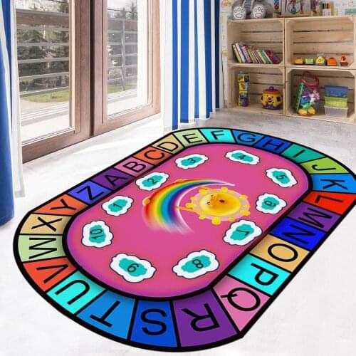 New oval printed childrens play carpet Kids climbing mat Baby Game Crawl Soft carpets for living room bedroom Bedside Area Rugs