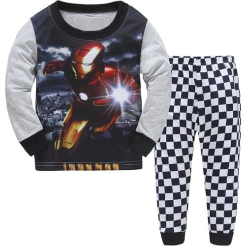 2021 New 2pcs Boys Long Sleeve Pyjamas Kids Pajamas Baby Deer Cotton Pijama Children Sleepwear Girls Clothing Sets