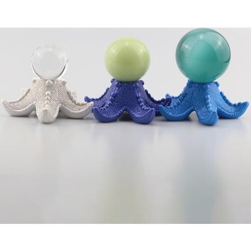 Resin Starfish Display Stand for 40mm 50mm 60mm Crystal Glass Lens Ball Base Photography Lensball Magic Sphere Holder Home Decor