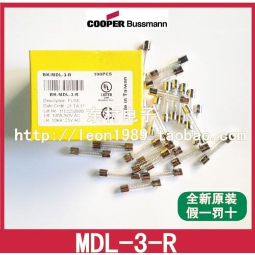 [SA]United States BUSSMANN Fuse Time-Delay Fuse MDL-3-R 3A 250V--50pcs/lot
