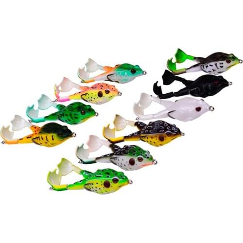 2021Double Propeller Frog Soft Baits Shad Soft Lure Jigging Fishing Lure Bait Prop Topwater Catfish Silicone Artificial Wobblers