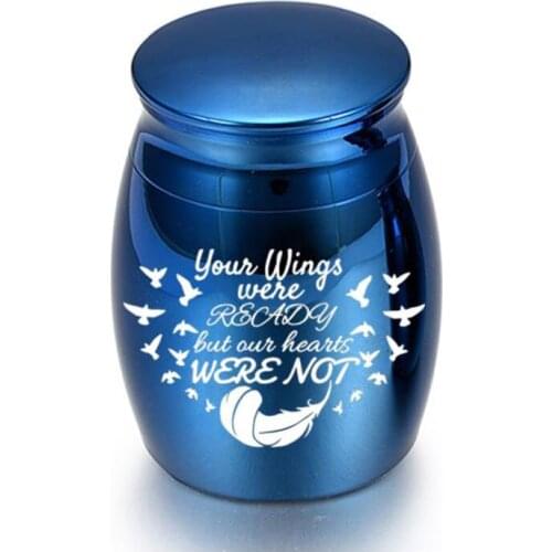 Aluminum Alloy Silver Urn Souvenir Coffin Jar Human Monument Pet Cremation Cremtory With Gift Velvet Bag