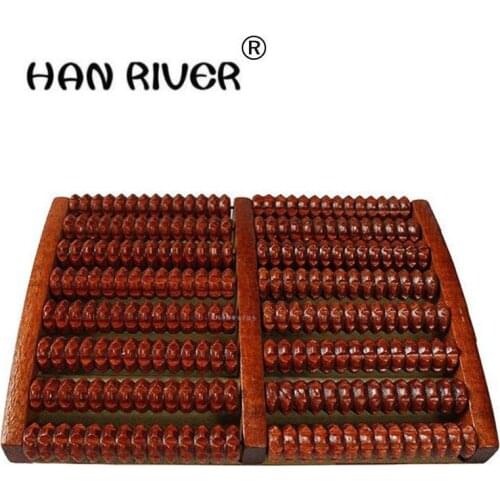 Eight rows solid wooden roller foot massager pedicure machine foot brush wooden feet meridians foot massager