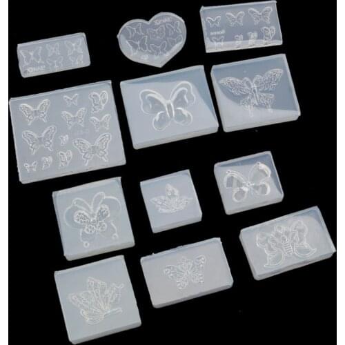 Cute Butterfly Silicone Resin Molds Earring Necklace Pendant Jewelry Tools