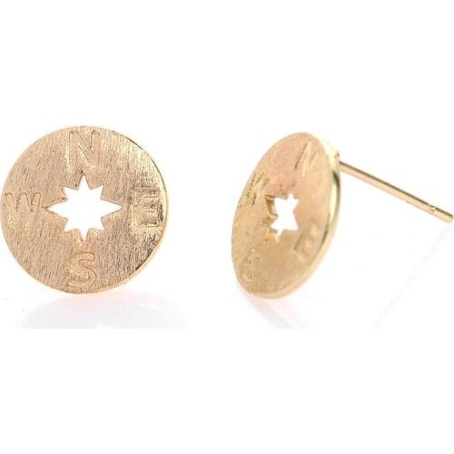SMJEL 2017 New Arrival Punk Compass Stud Earrings for Women Simple Pendients Jewelry Birthday Gifts