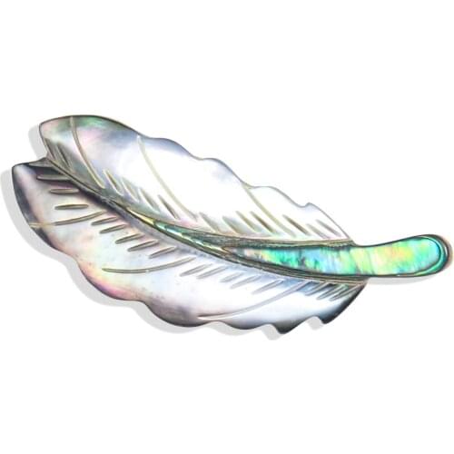 Natural Abalone Shell Feather Brooches for Women and Men Lapel Pin Badges Banquet Wedding Clothes Decor Jewelry Accessories Gift