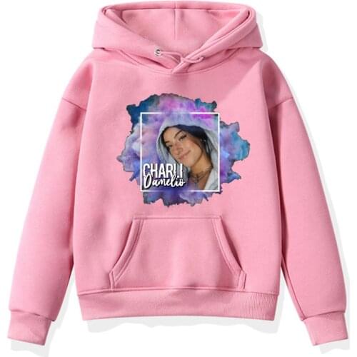 Spring Autumn Hoodies Fashion Kids Clothes Charli D'Amelio Kid Hoodies Sweatshirt Tops Boys Girls Leisure Sport Hooded Hoodies