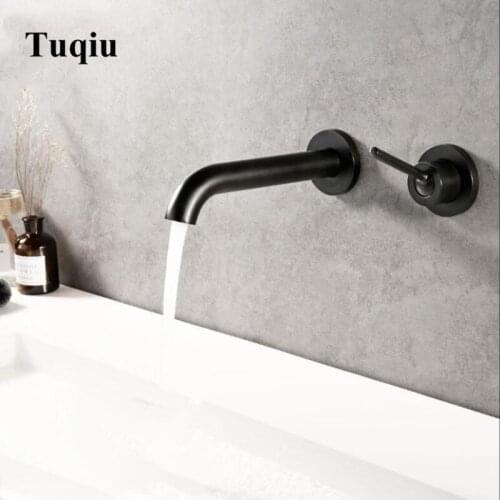 Vidric Basin Faucet Matte Black wall mounted Bathroom Basin Sink Faucet 2 Holes Hot & Cold Single Handle mixer Tap Tornaira