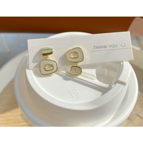 S925 Silver Needle New Design Asymmetrical Geometric Simple Hollow Micro Inlaid Zircon Jewelry For Womens Daily Wear