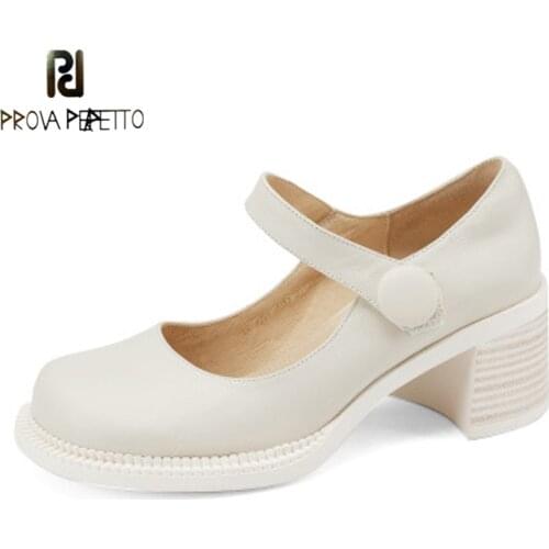 Vintage Mary Jane Shoes Womens Thick-heeled Platform 2021 New French Round Head Buckle High Heels College Style Single Shoes