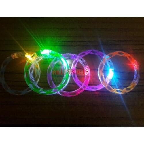 100pcs/lot Free shipping Fashion LED Bracelets Light up Flashing Thread Bracelets Blinking Spike Bracelets For Party Wedding