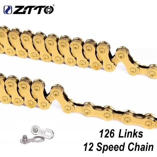 2020 ZTTO MTB 12 Speed Chain Gold 12s Eagle Golden 12speed Chain with Magic Link 126L links For Bicycle bike