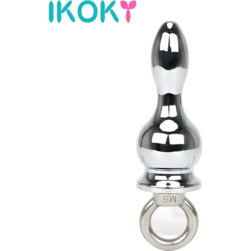 IKOKY Anal Sex Toys Erotic Toys Anal Plug Gay Anal Bead Ring Handheld Butt Plug Sex Toys for Men Women Stainless Steel