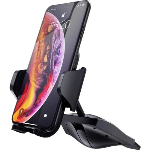 Car Phone Mount Holder CD Phone Mount Holder for Car Auto-Release Fit Various Slots With 6 Rubber Pads Hand Free Phone Holder