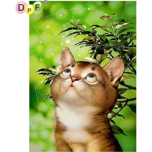 DPF DIY Cat spider web 5D square diamond painting cross stitch crafts wall painting diamond embroidery home decor diamond mosaic