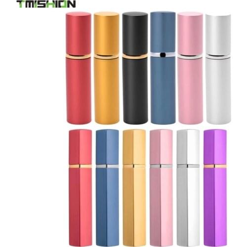 12ml/10ml Refillable Mini Perfume Spray Bottle Aluminum Case Glass Tank Spray Atomizer Portable Travel Cosmetic Container Women